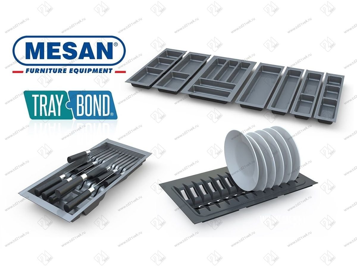 105-83-52-309 Лоток для тарелок Mesan TrayBond, 12шт.(Ш290хГ480-420хH45) антрацит <2/16> 8