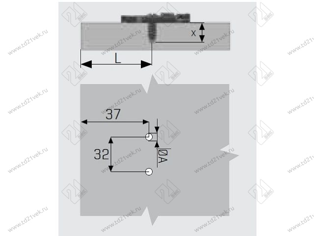10263874(Y) Ответная планка дист-7 мм,(с 3D регул.) MASTER/IMPRO/INVO (с евр 6,3х14) (pack) <200> 2