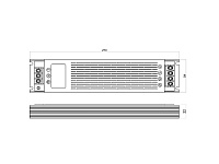 06.800.01.372 Источник питания стаб. напр. для LED, плоский  220VAC/12VDC, (max 100Вт), IP20, с защитой от КЗ, алюминевый корпус белый, 273х53х22мм