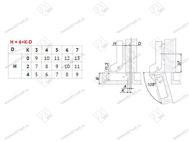 H102B02/0112 Петля Boyard 8 мм + планка H=2 <250> 2