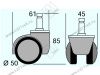 Опора колесная 554 нагрузка - 40 кг d=50, h=68 <100/500> превью 2