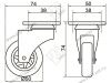 Опора колесная 301 нагрузка - 40 кг d=50, h=75 <200> превью 2