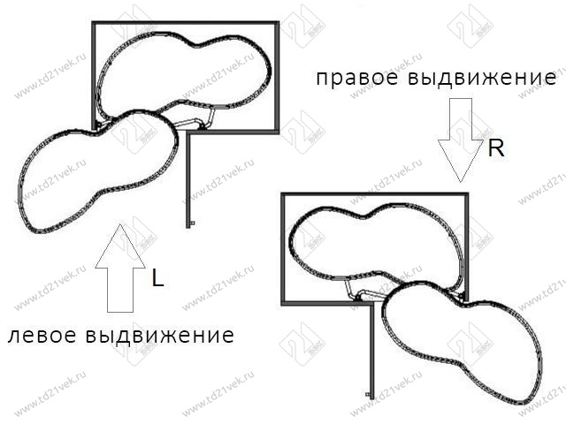 S-3104-А Волшебный угол "Лепесток" в базу 400 мм, Starax, (800х400х600 мм), правый, антрацит 3