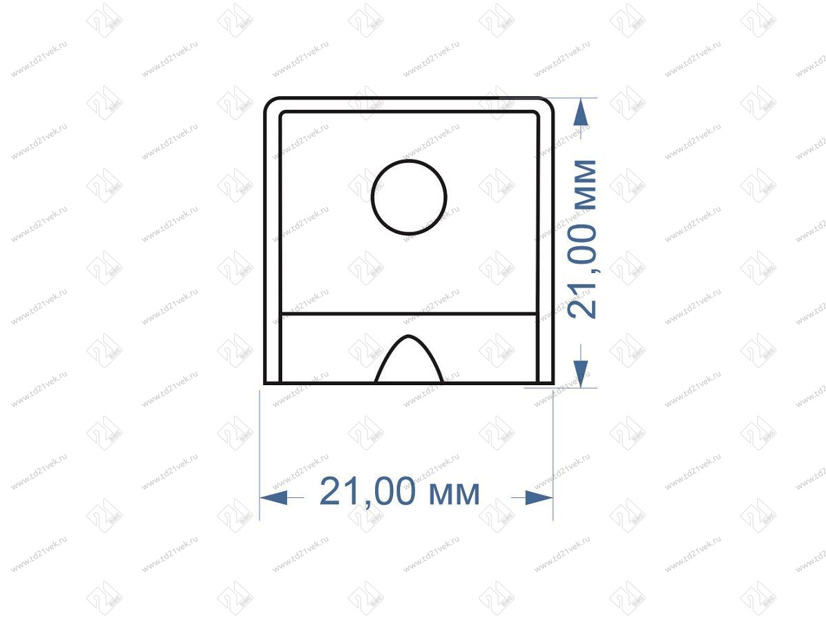 Уголок крепежный 21*21 мм с крышкой, 029.20 груша <250/2000> 4