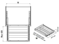 S-6731-W Выдвижная обувница в базу 600 мм, Starax, (560-590х475х150 мм), хром
