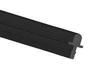 (30/60) Рельс нижний врезной L-3701 (PVC), черный, 20142030102 (3м)