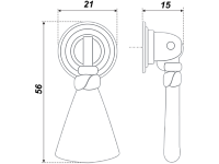 RC033MAB.3 Ручка-кнопка, матовая старинная латунь <50>