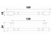 RS312AB.4/128 Ручка-скоба 128мм, старинная латунь <15>