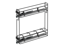 S-2422-A Бутылочница 150, Starax, 2-х ярусная, направляющие Blum Tandem, (106х475х495 мм), частичное выдвижение, левая, антрацит