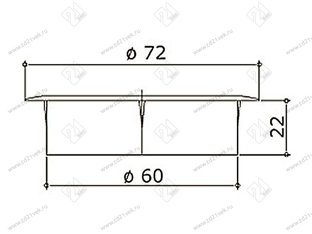 Заглушка комп. А080/4051 d=60 мм (коричневая) kahverengi <50/500> 2