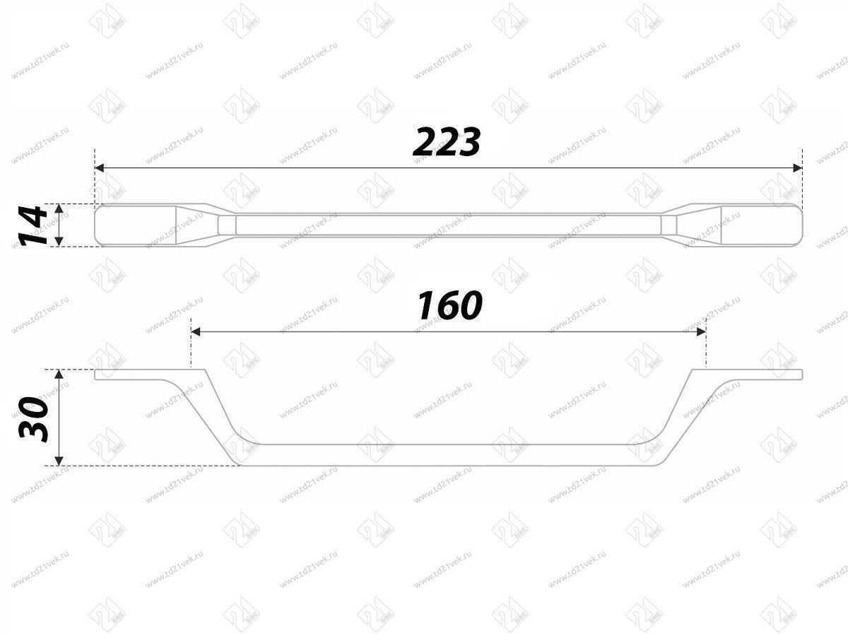 RS297BL.4/160 Ручка-скоба 160 мм , чёрный  матовый <30> 2