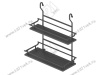 S-4127-A Полка для специй, Starax, деревянное дно, 2-х уровневая, (350х165х360 мм), антрацит превью 2