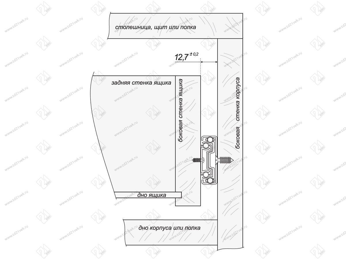 DB4515Zn/350 Направляющие шариковые push to open 350мм  <15> 4