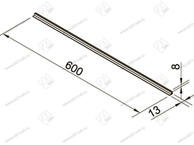 Планка угловая алюм. для стеновых панелей 4мм (F-обр) 1020 L=600 <100> 2