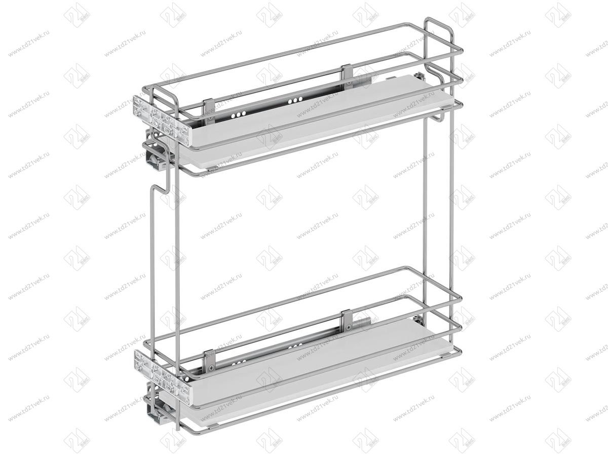 S-2491-C Бутылочница 200, Starax, 2-х ярусная, направляющие Blum Tandem, (151х475х495 мм), дно ДСП, полное выдвижение, левая 2