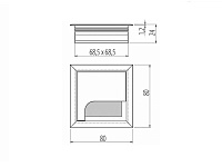 Заглушка кабель-канала LB-K80X80-05 Мерида, GTV, 80x80 мм, анодированный натуральный