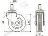 Опора колесная 322 нагрузка - 35 кг d=50, h=70 <100/500> превью 2