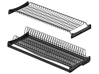 S-5162-A-16 Посудосушитель двойной с 1 поддоном (антрацит), ширина 900 мм (860х295-345)