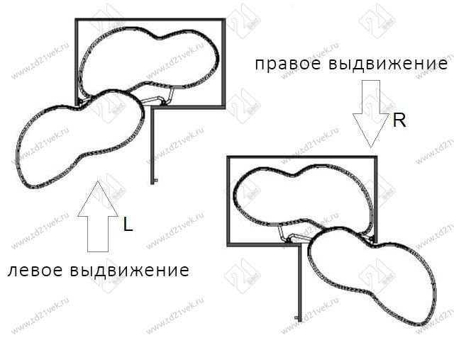 S-3104-C Волшебный угол "Лепесток" в базу 400 мм, Starax, (800х400х600 мм), правый, хром 4