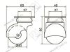 Опора колесная 202 шаровая малая нагрузка - 35 кг d=40, h=60 <100/300> превью 2