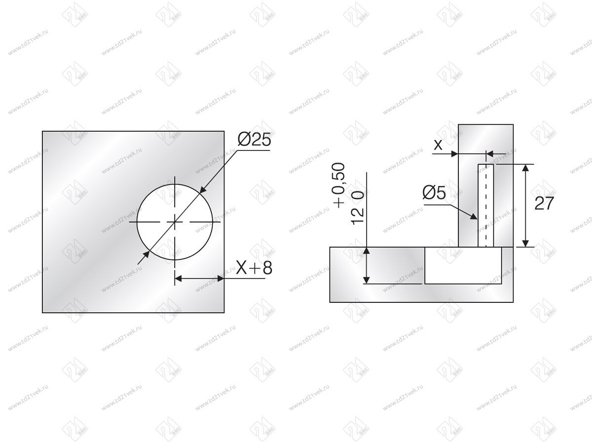 102-01-08-301 Стяжка Mesan Montefix d25*H12мм+винт d5*27мм (черный) <1000> 2