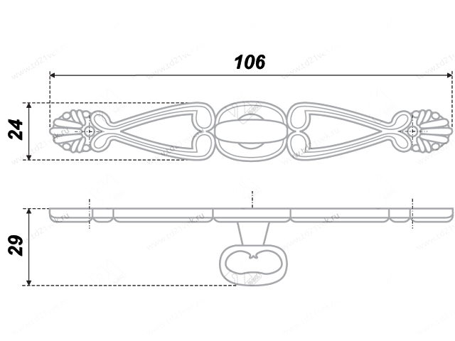 RC026AB.3 Ручка-кнопка C2620, старинная латунь <30> 2