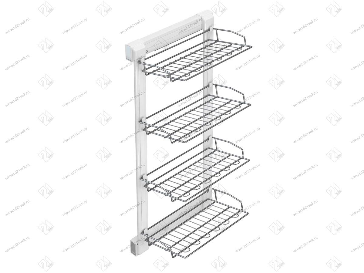 S-6741-W Выдвижная обувница, Starax, 4-х ярусная, (325х475х1000 мм), выдвижение левое, белая 3