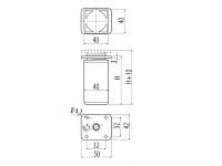 NM-DAK27-100 Опора GTV,квадратная  40x40, dakp-27 100мм, (00153), алюминий  <100>