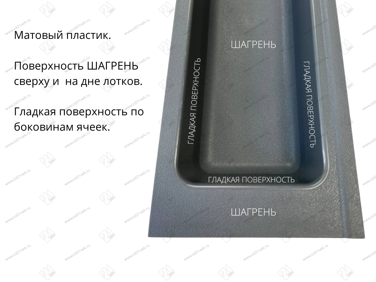 105-83-54-309 Лоток для cалатников/пиал Mesan TrayBond, 6шт.(Ш157хГ480-420хВ47,7) антрацит <2/20> 10