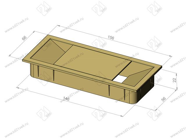 Заглушка комп.отеч. 156X66X22мм (темно-серый) 3