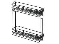 S-2423-A Бутылочница 200, Starax, 2-х ярусная, направляющие Blum Tandem, (151х475х495 мм), частичное выдвижение, правая, антрацит