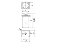 NM-DAK27-100 Опора GTV,квадратная  40x40, dakp-27 100мм, (00153), алюминий  <100>