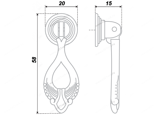 RC051AB.3 Ручка-кнопка, старинная латунь <50> 2