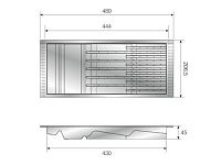 105-83-53-309 Лоток для ножей Mesan TrayBond,5 больш.+6маленьких  (Ш206,5ХГ480-444хВ45) антрацит <2/10>