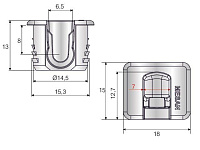 102-91-18-306 Крышка Mesan для полкодержателя mini Raffix (коричневый)<500/1000>