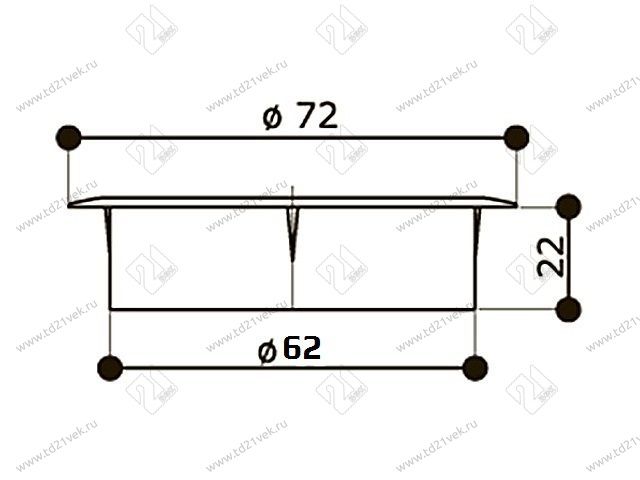 Заглушка комп.отеч.d=62 № 1 (св.коричневый) <15/300> 2