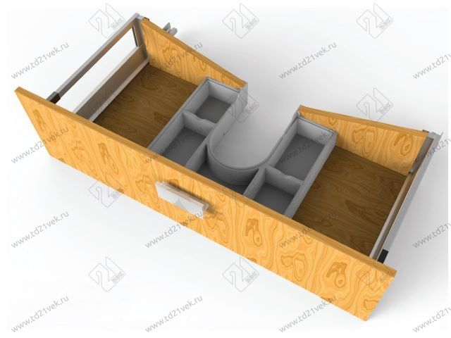 105-91-20-302 Ограничитель Mesan для сифона с лотками, в базу 400мм, пластик, белый <10> 3