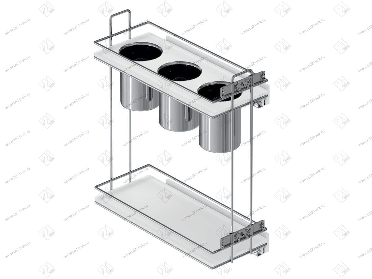 S-2652-C Бутылочница для столовых приборов, Starax, 2-х ярусная, (205х475х420 мм), хром, правая 2