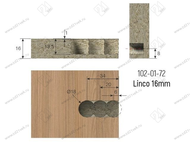 102-01-72-303 Стяжка Mesan Linco 16мм d18хh13,5мм (корпус/эксц./заглушка), серый<500/3000> 5