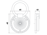 RC028AB.3 Ручка-кнопка C2820, старинная латунь <50/500>
