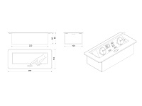 11.800.02.036 Блок роз.выдв.гориз,сер,роз-ки 2хEU;2xUSB3,0; 1xLAN;2xHDMI,265х118х66мм,каб. с вилк. 2м