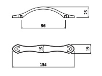 UZ-ROYAL4-96-03 Ручка GTV ROYAL4 C=96мм, янтарь/золото <40>