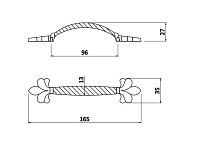 UZ-ROYAL3-96-10-03 Ручка GTV ROYAL3 C=96мм, белый/золото <25>