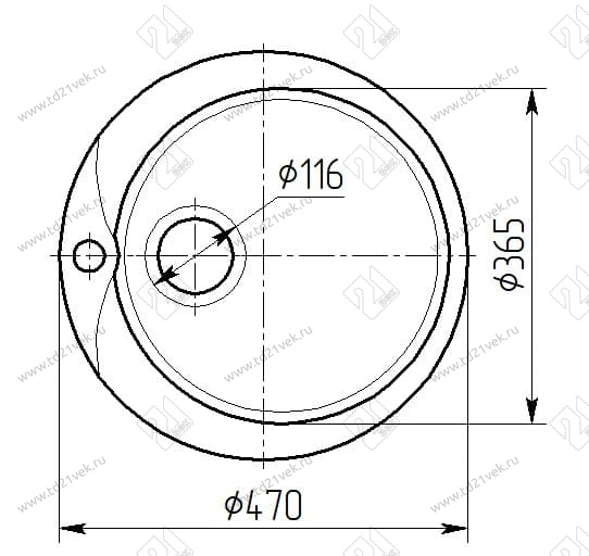 Мойка каменная Капелла d=470/380мм, глубина-165мм (Астероид) матовая МPRX 1 2