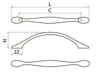 UZ-CAMAI-96-20M  ручка мебельная  CAMAIO C=96 , цвет черный матовый <25>