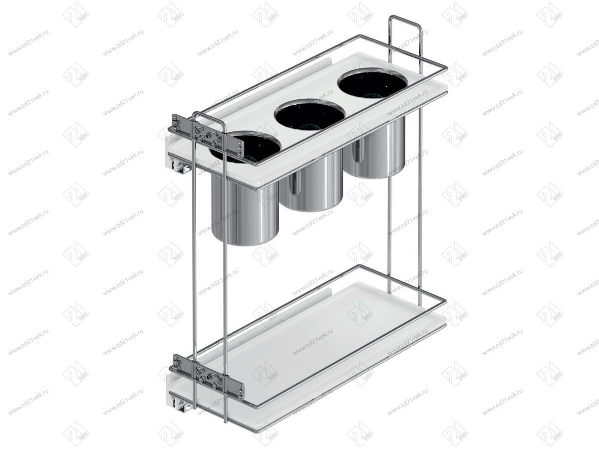 S-2651-C Бутылочница для столовых приборов, Starax, 2-х ярусная, (205х475х420 мм), хром, левая 2