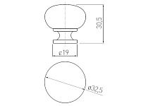 GS-BERGA-1-12 Ручка стальная (кнопка) BERGAMO черный хром <25>