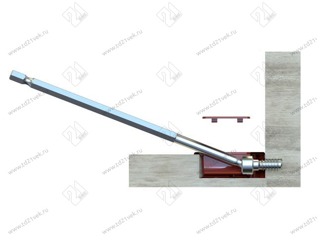 103-04-14-306 Qfix Корпус стяжки Mesan d20*h12,5*L34,5мм (коричневый) (ST) <500/3000> 5