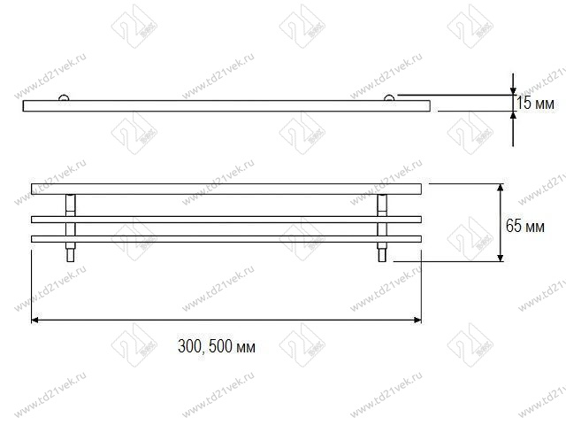 S-8603-C Рейлинг-барьер Starax, (500х15х65 мм), хром 2