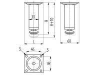 NM-BD-100-01 Опора GTV,d30, H100, хром <100>